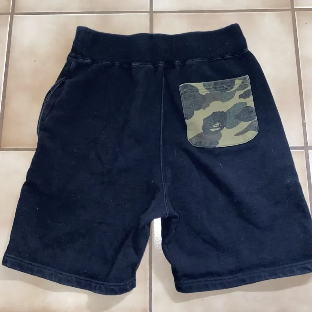 Bape Shark Face Shorts White/Black/Red, 100% Cotton, Medium